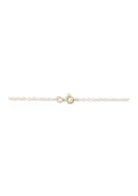 Cubic Zirconia Butterfly Kid Pendant Necklace with 15" Cable Chain in 14K Yellow Gold