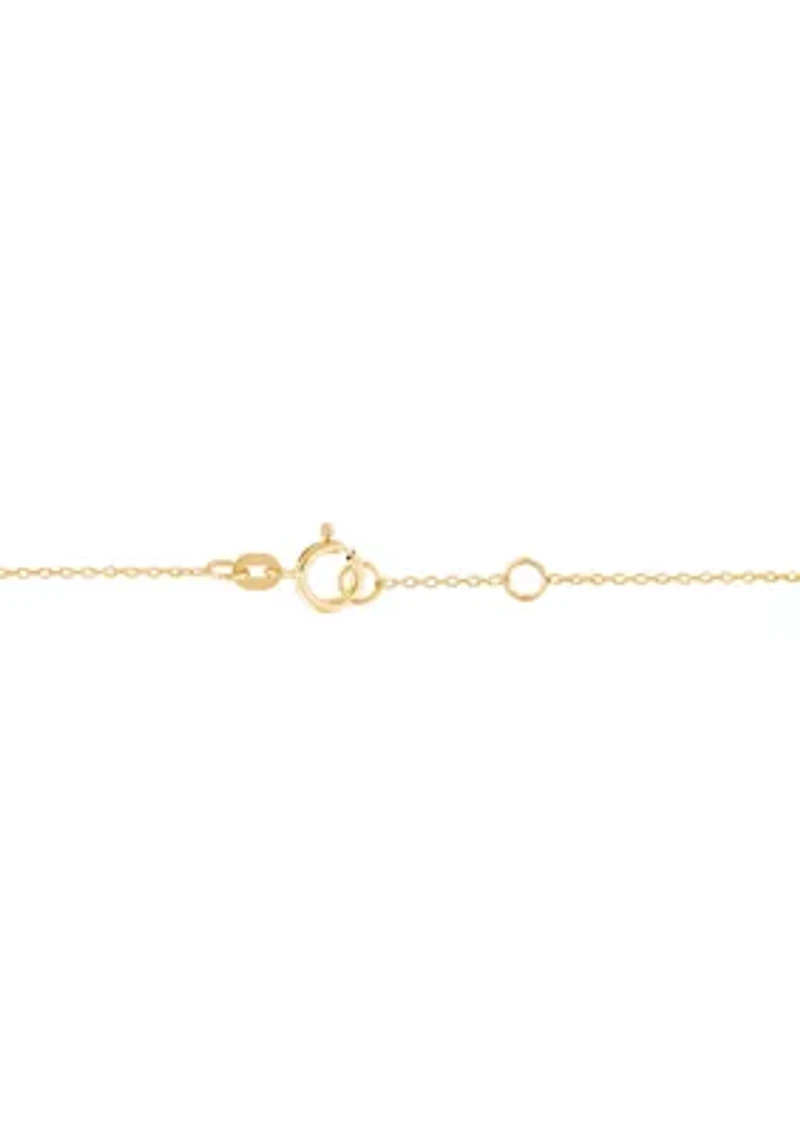 Hollow Bead Heart Bracelet in 14K Yellow Gold