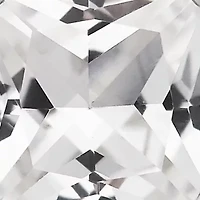 Created White Sapphire Square Earrings 10k Yellow Gold