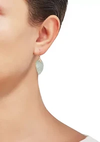Jade Leaf Earrings in 10K Yellow Gold