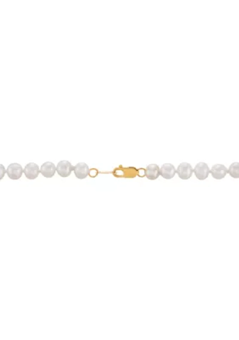 Freshwater Baby Pearl Necklace in 14K Yellow Gold