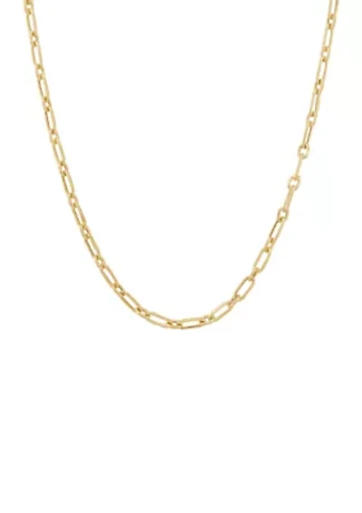 Paperclip Chain Necklace in 14K Yellow Gold