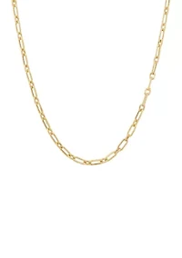 Paperclip Chain Necklace in 14K Yellow Gold