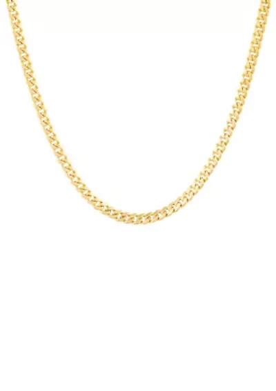 Hollow Miami Cuban Necklace in 14K Yellow Gold
