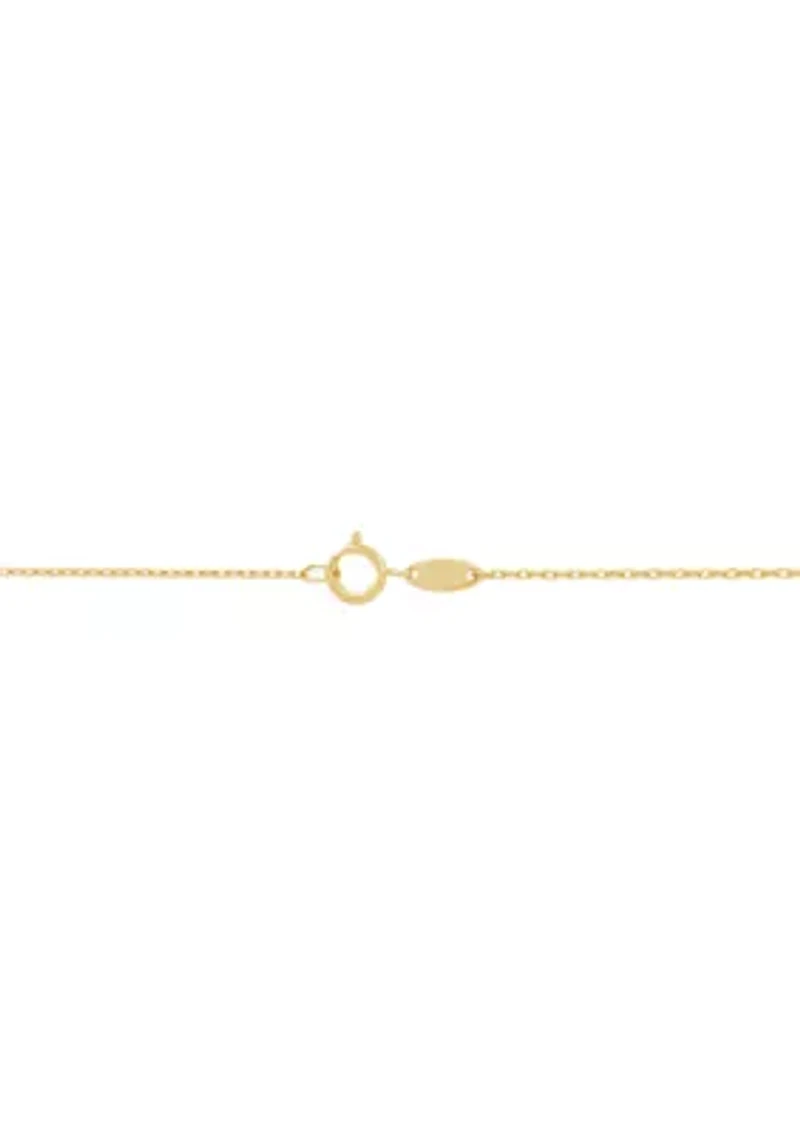 Pearl Station Necklace in 14K Yellow Gold