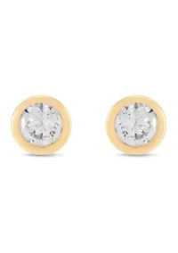Cubic Zirconia Kid Stud Earrings in 14K Yellow Gold