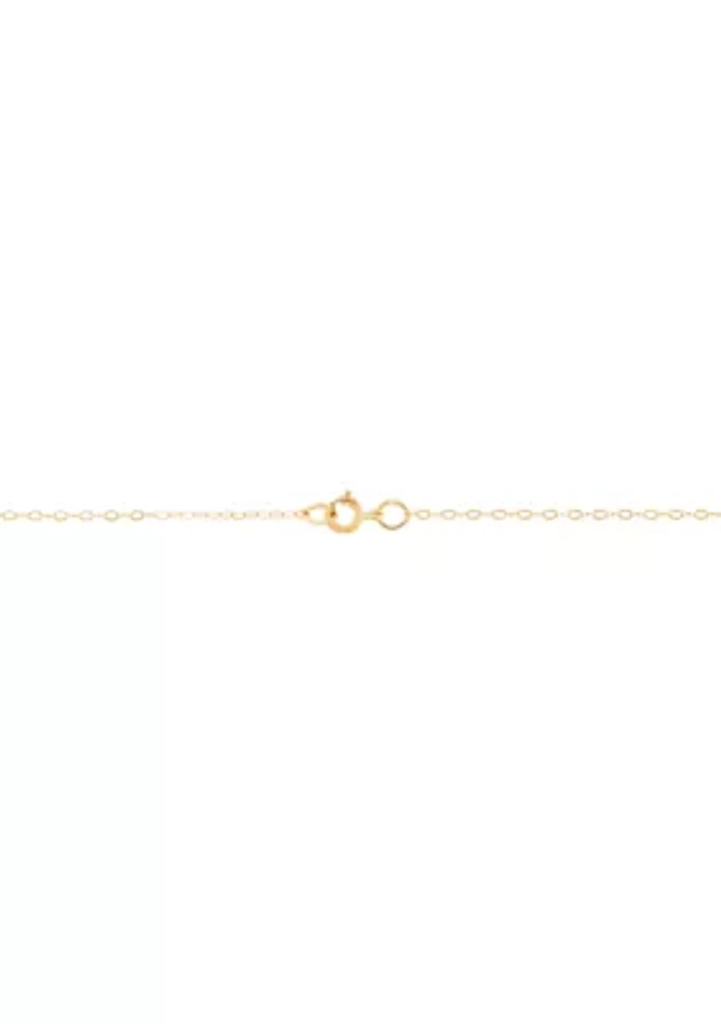 Kids Cubic Zirconia Heart Pendant Necklace in 14K Yellow Gold