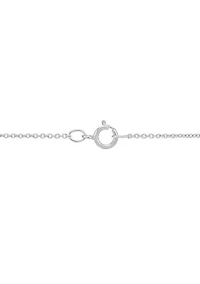 Lab Grown Pink Sapphire and Lab Grown White Sapphire Heart Dancing Pendant with 18" Cable Chain in Sterling Silver