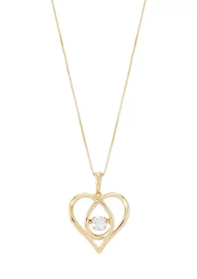 Diamond Pendant with 18" Box Chain in 10K Yellow Gold