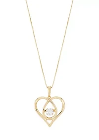 Diamond Pendant with 18" Box Chain in 10K Yellow Gold