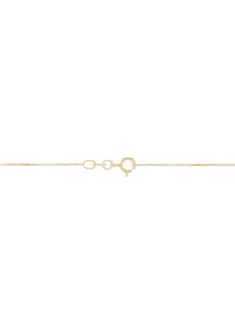 Diamond Pendant with 18" Box Chain in 10K Yellow Gold