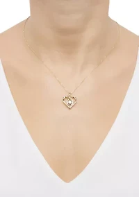 Diamond Pendant with 18" Box Chain in 10K Yellow Gold