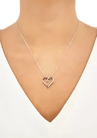 1/4 ct. t.w. Diamond Heart Pendant Necklace in Sterling Silver
