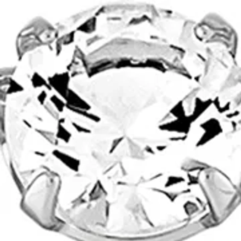 Lab Grown White Sapphire Pendant with 18" Cable Chain in Sterling Silver