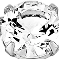 Lab Grown White Sapphire Pendant with 18" Cable Chain in Sterling Silver