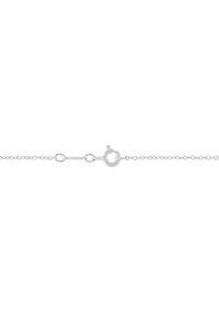 Lab Grown White Sapphire Pendant with 18" Cable Chain in Sterling Silver