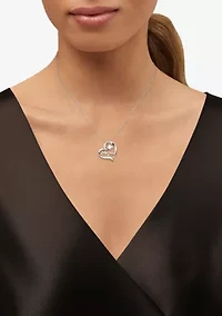 5/8 ct. t.w. Lab Grown Diamond Heart Pendant Necklace with 18" Cable Chain in Sterling Silver