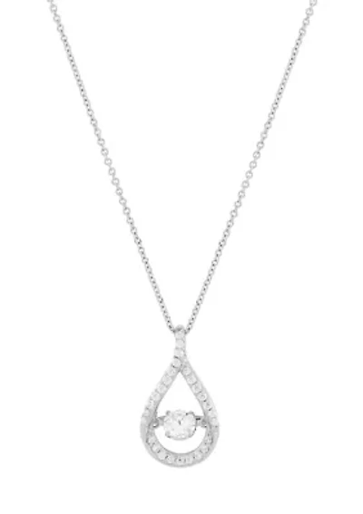 1/2 ct. t.w. Lab Grown Diamond Pendant with 18" Box Chain in 10K White Gold