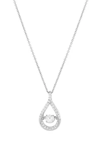  1/2 ct. t.w. Lab Grown Diamond Pendant with 18" Box Chain in 10K White Gold
