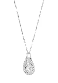  1/2 ct. t.w. Lab Grown Diamond Pendant with 18" Box Chain in 10K White Gold
