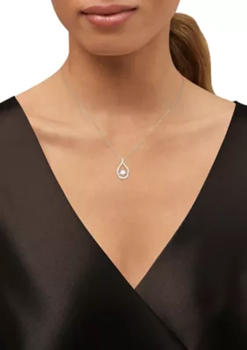 1/2 ct. t.w. Lab Grown Diamond Pendant with 18" Box Chain in 10K White Gold