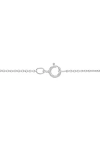 Lab Grown Ruby and Lab Grown White Sapphire Heart Pendant with 18" Cable Chain in Sterling Silver