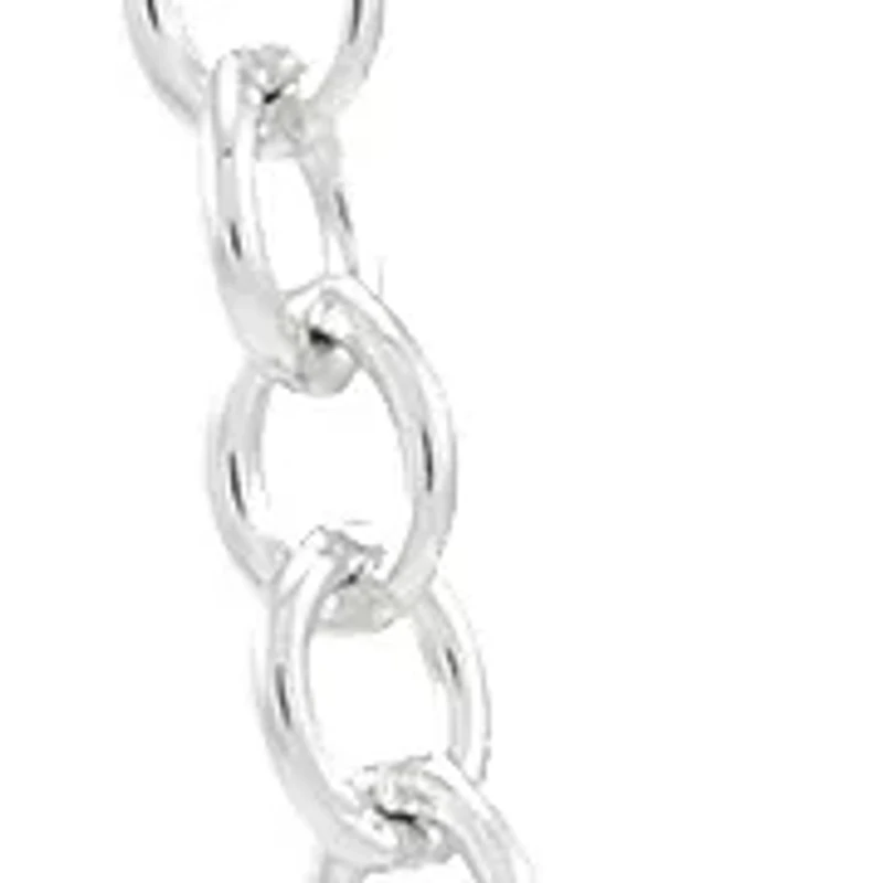 1/10 ct. t.w. Lab Grown Diamond and Lab Grown Sapphire Heart Pendant with 18" Cable Chain in Sterling Silver
