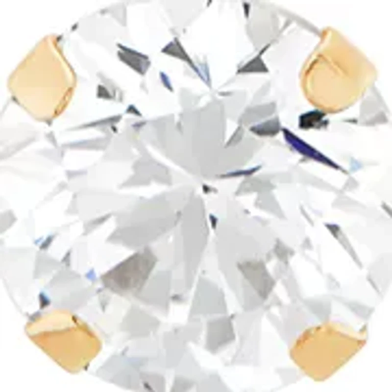 1.4 ct. t.w. Lab Grown White Sapphire Pendant with 18" Rope Chain in 10K Yellow Gold