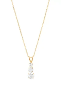 1.4 ct. t.w. Lab Grown White Sapphire Pendant with 18" Rope Chain in 10K Yellow Gold