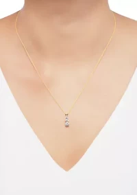 1.4 ct. t.w. Lab Grown White Sapphire Pendant with 18" Rope Chain in 10K Yellow Gold