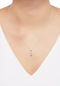 1.4 ct. t.w. Lab Grown White Sapphire Pendant with 18" Rope Chain in 10K White Gold