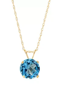3.5 ct. t.w. Blue Topaz Pendant Necklace in 10K Yellow Gold 