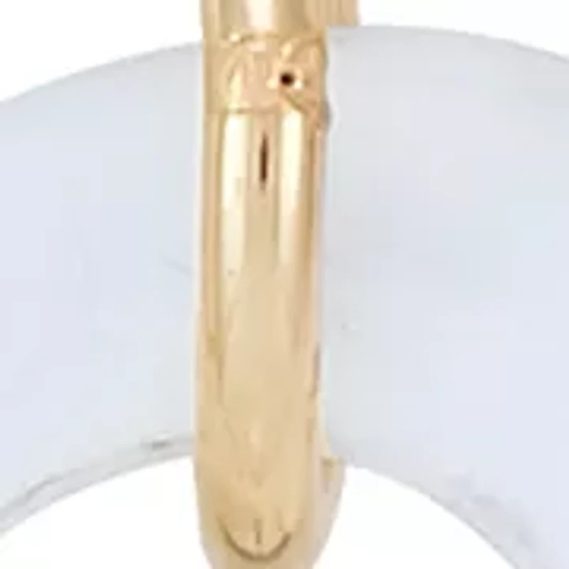 15 Millimeter Mother of Pearl Pendant with 18" Rope Chain in 10K Yellow Gold
