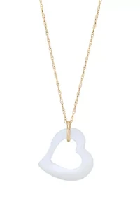 15 Millimeter Mother of Pearl Pendant with 18" Rope Chain in 10K Yellow Gold