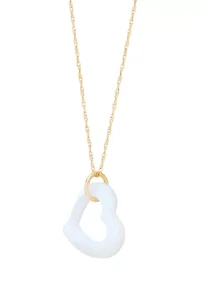 15 Millimeter Mother of Pearl Pendant with 18" Rope Chain in 10K Yellow Gold