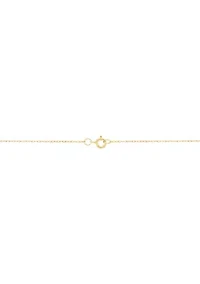 15 Millimeter Mother of Pearl Pendant with 18" Rope Chain in 10K Yellow Gold