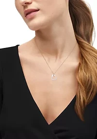 15 Millimeter Mother of Pearl Pendant with 18" Rope Chain in 10K Yellow Gold