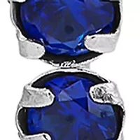 Lab Created Sapphire Stick Necklace in 10K White Gold with 18" Rope Chain