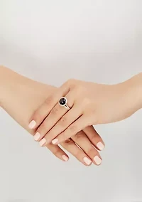 Black and White Diamond Ring in 14K White Gold