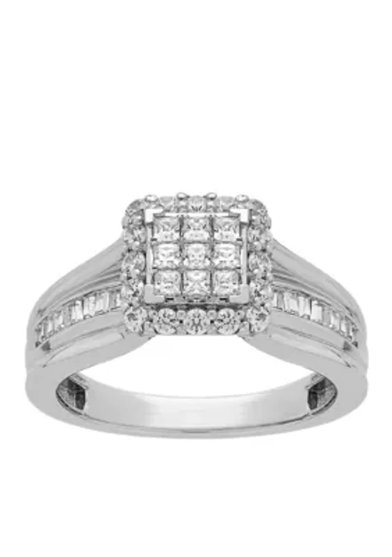 10K White Gold 3/4 c.t. t.w. Diamond Engagement Ring