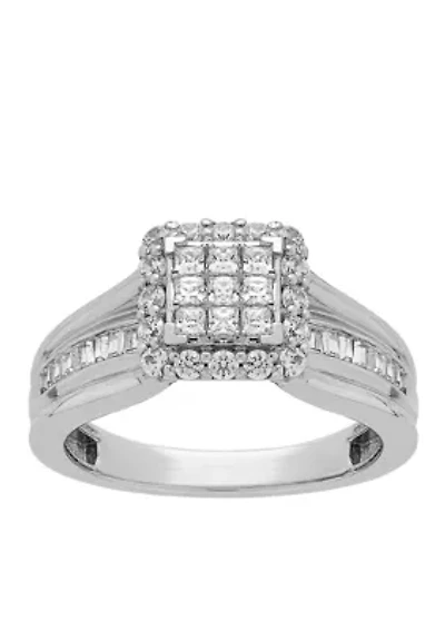 10K White Gold 3/4 c.t. t.w. Diamond Engagement Ring