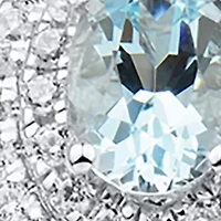 1/3 ct. t.w. Diamond and Aquamarine Ring in 14K White Gold