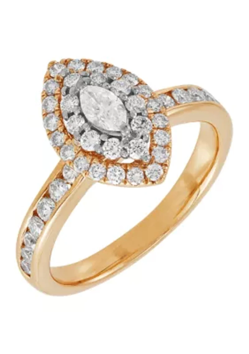 1 ct. t.w. Diamond Ring in 14K Yellow and White Gold