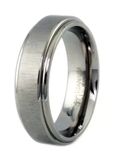 7 Millimeter Gents Band with Brush Finish Titanium