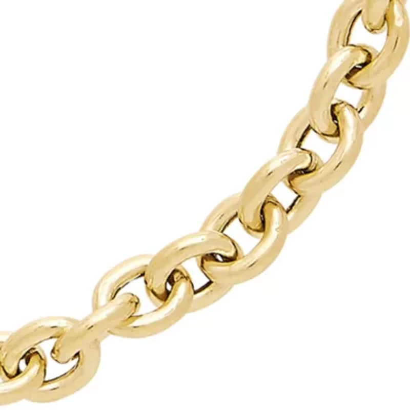 Dangle Heart Charm Bracelet in 10k Yellow Gold 