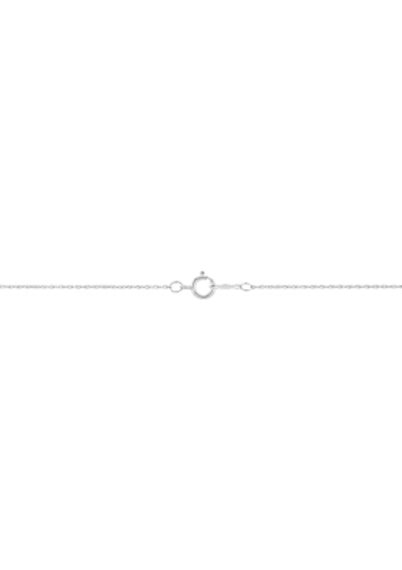 Lab Grown Pink Sapphire Pendant Necklace with 18" Rope Chain in 14K White Gold