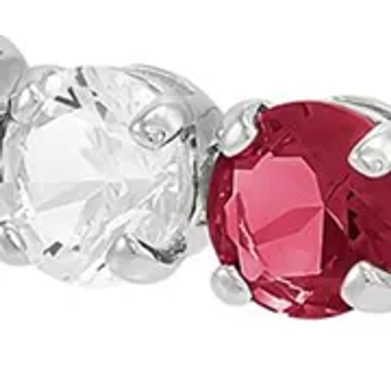 Lab Grown Ruby and Lab Grown White Sapphire Bracelet in Sterling Silver