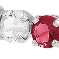 Lab Grown Ruby and Lab Grown White Sapphire Bracelet in Sterling Silver