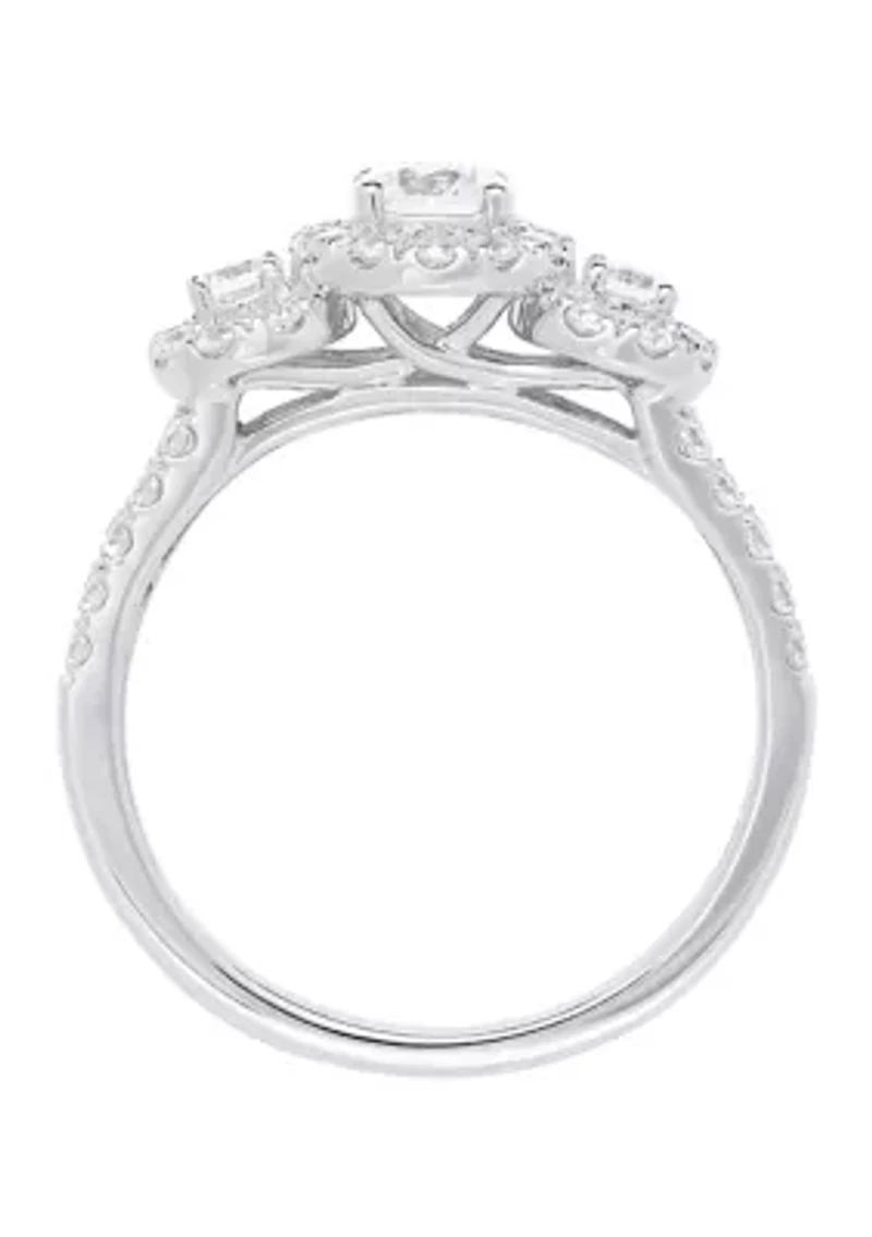 Lab Created ct. t.w. Diamond Ring in 14K White Gold