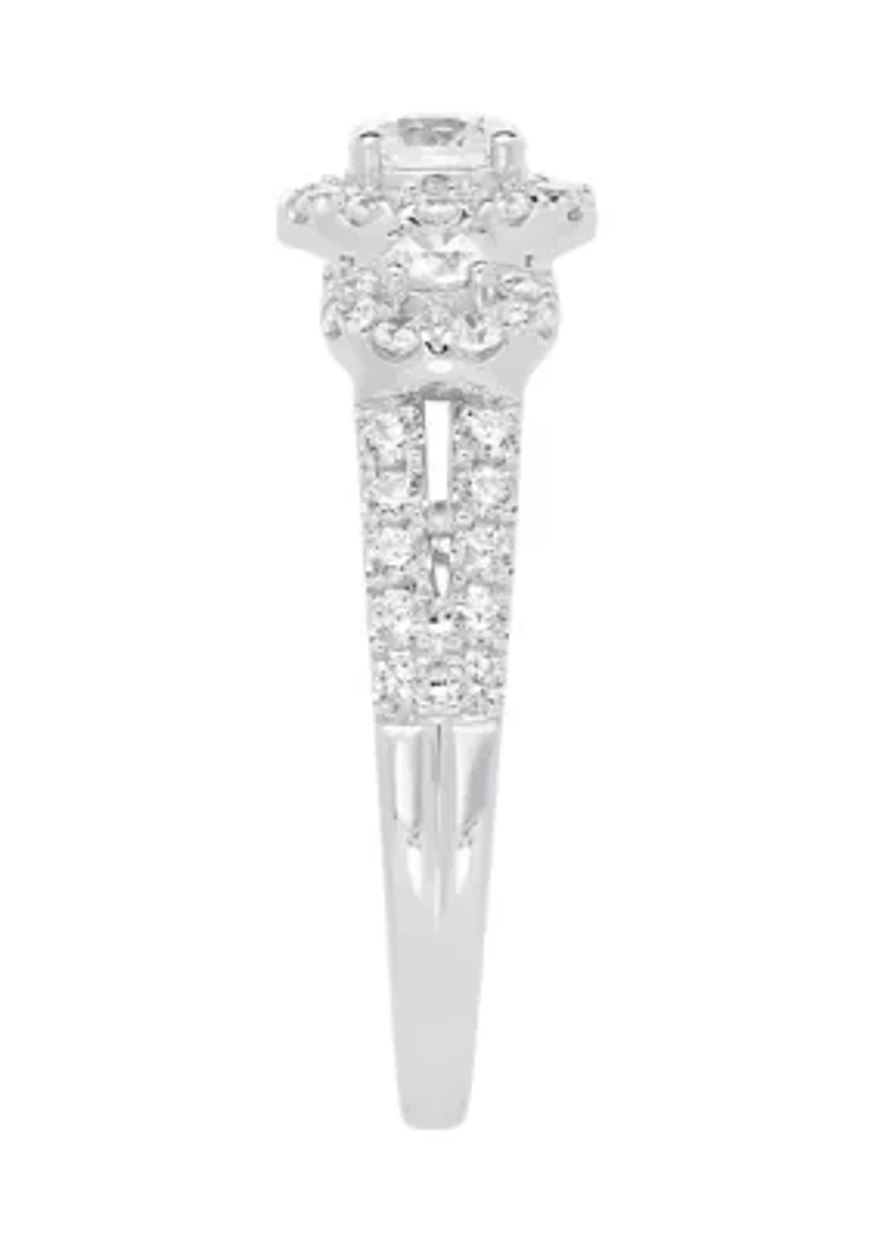Lab Created ct. t.w. Diamond Ring in 14K White Gold